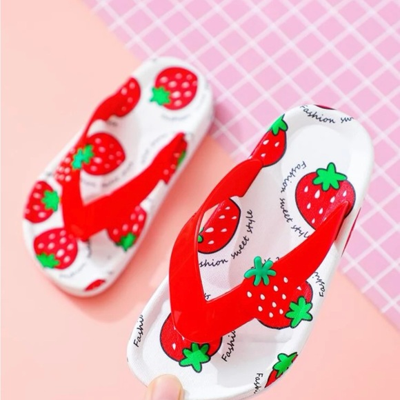 Kids Strawberry Flip Flop Sandals - Picture 3 of 3